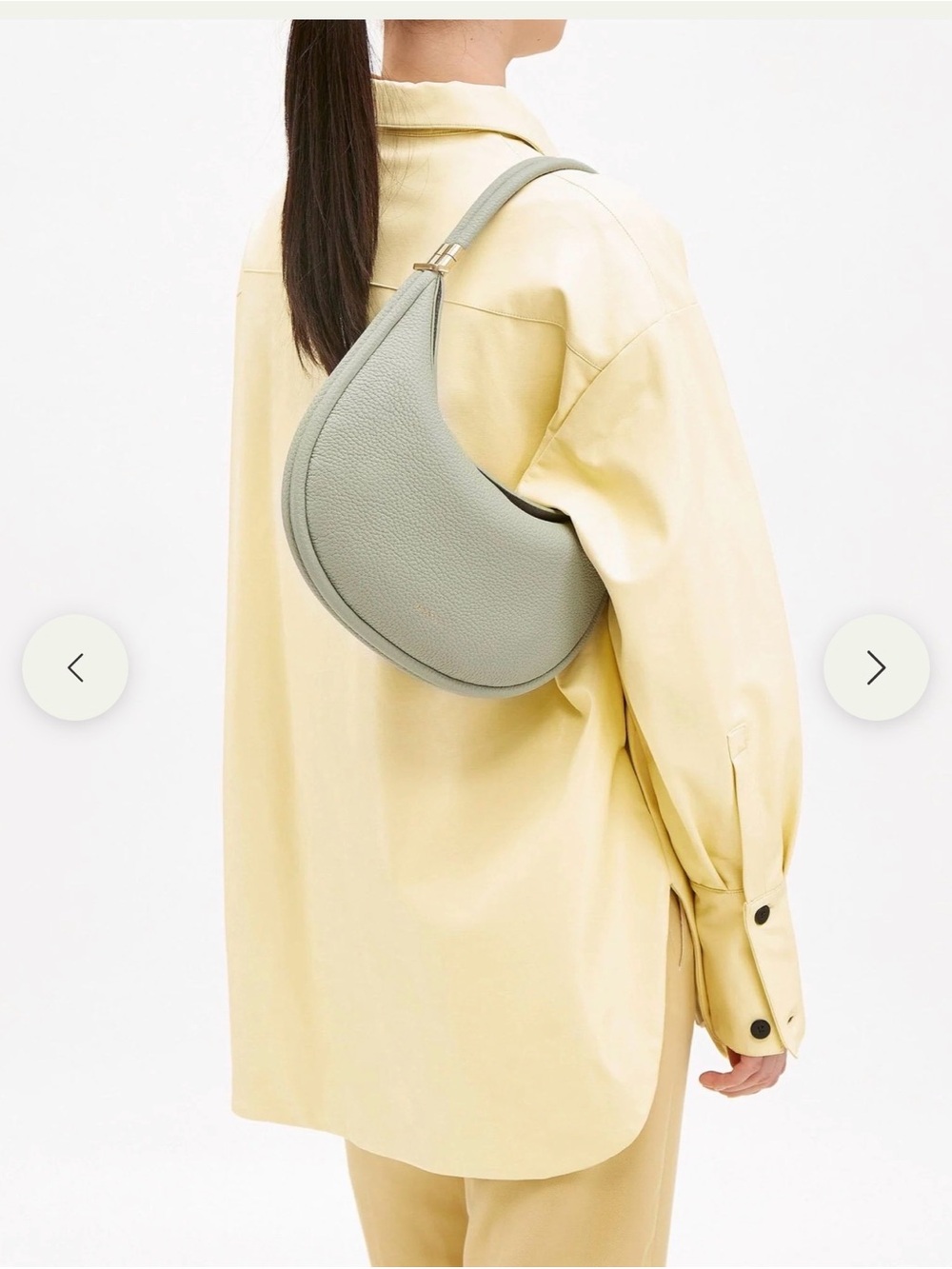Songmont Pebbled Luna Jade Crescent Hobo Bag with Gold Hardware - Picture 12 of 13